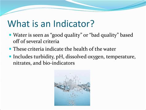 what are the 6 main indicators of water quality